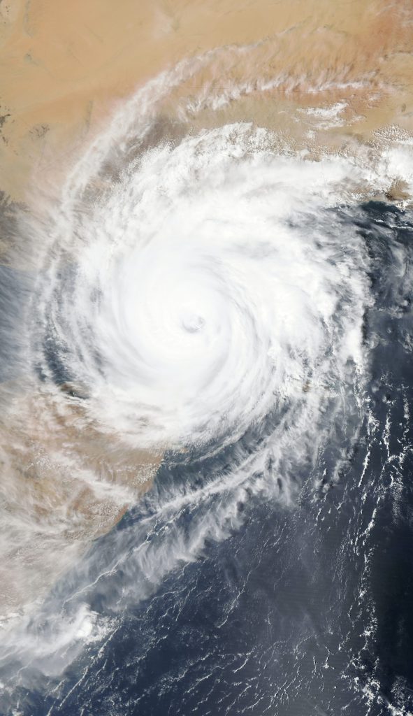 Hurricane satellite view